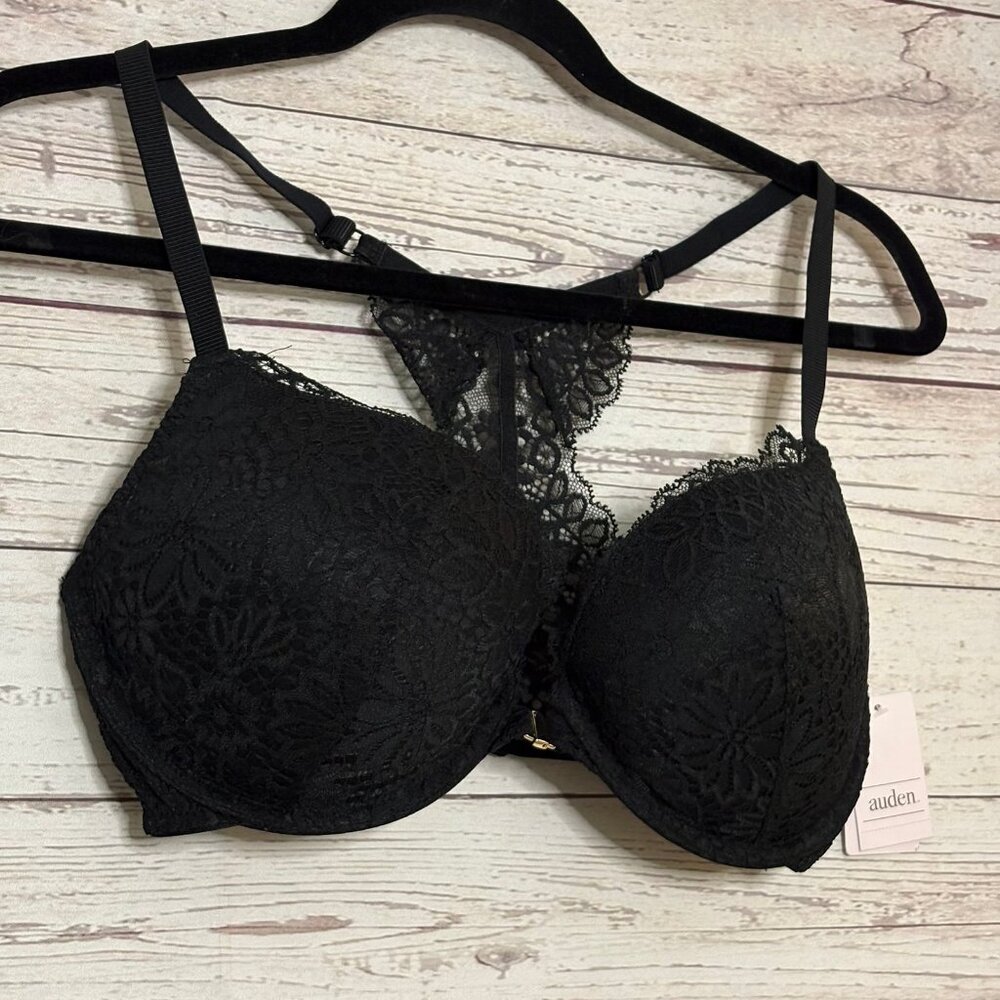 Auden Racerback Push Up Demi Coverage Bra w Front‎ Clasp Closure 34DD - Picture 2 of 7